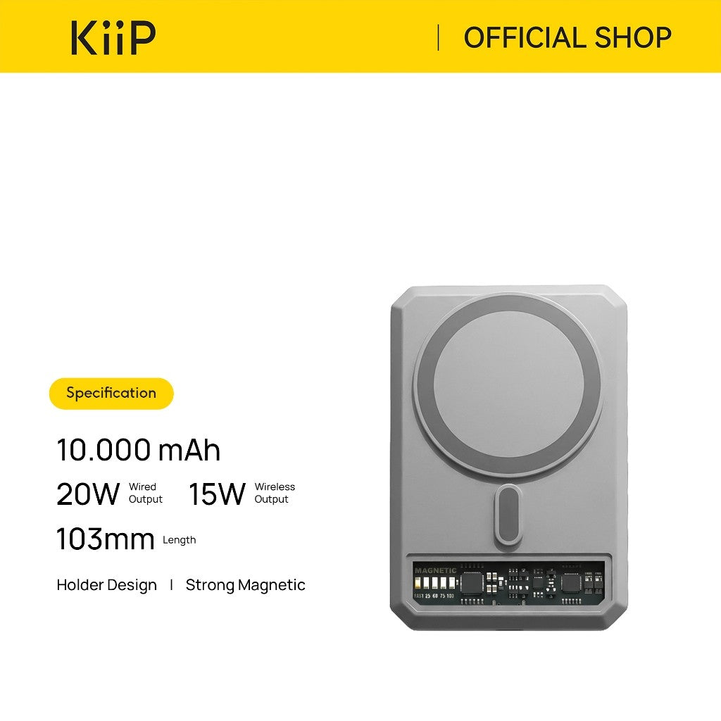 KiiP Wireless EW52 Power Bank Magnetic Magsafe 20W Fast Charging Type C PD 10000 mAh