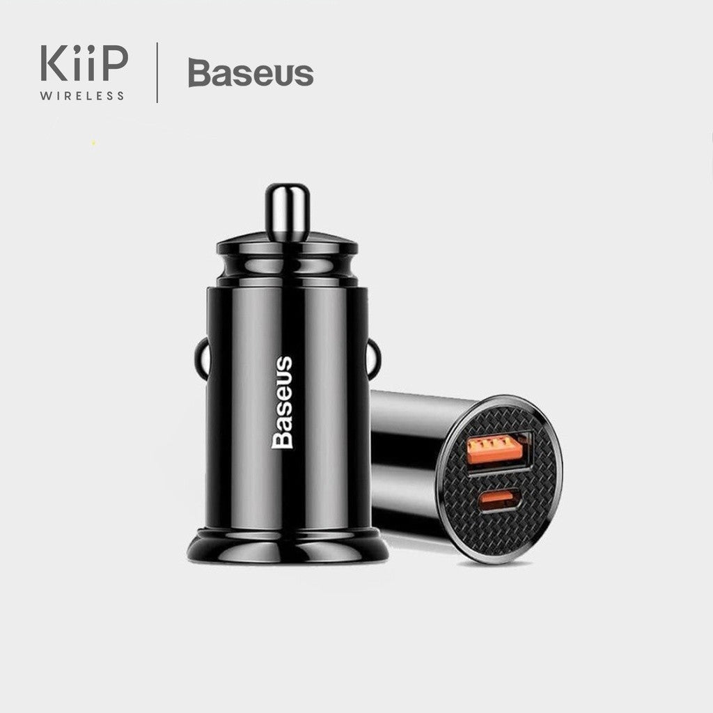 KIIP X Baseus Car Charger Baseus 30w Type-C Pd+Usb Quick Charge 3.0