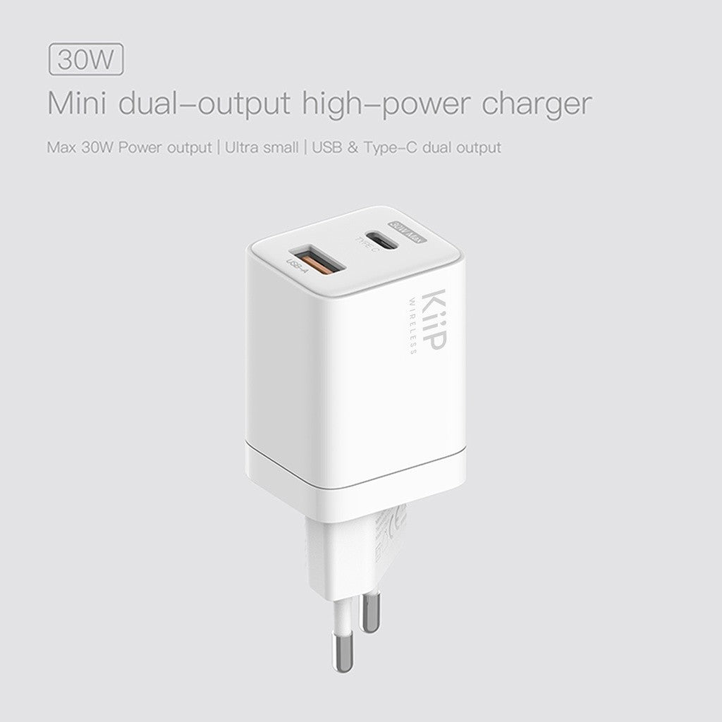 KiiP C10 Kepala Charger 30W Travel Fast Charger