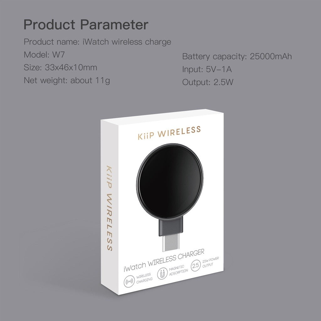 KiiP Wireless W7 Iwatch Charger Magnetic For IP Watch Apple Watch