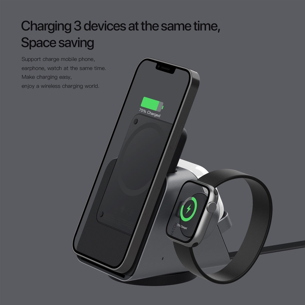 KiiP Wireless EW50S Magsafe Powerbank Wireless Charging Base 3in1 PD Fast Charging