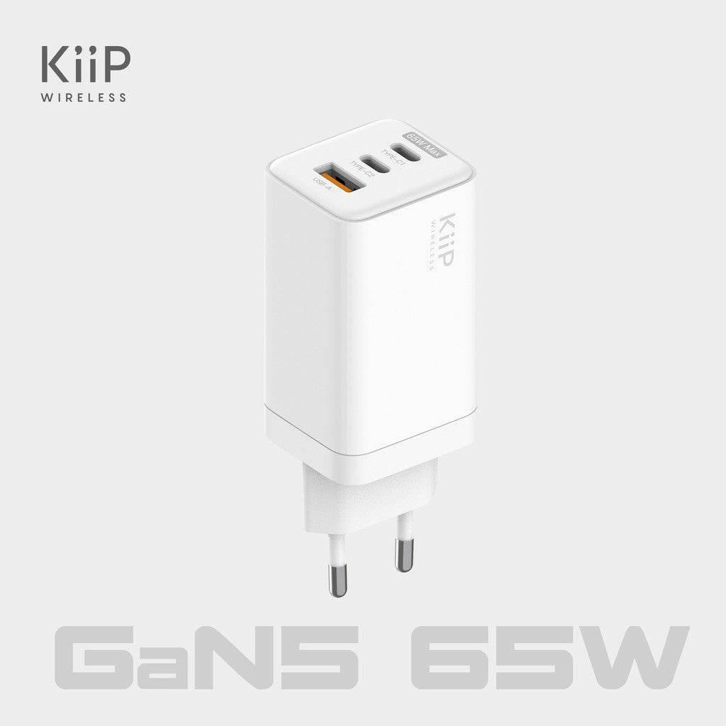 KiiP Wireless C12 GaN Charger 65W Adaptor Kepala Charger Fast Charging PD QC Type C
