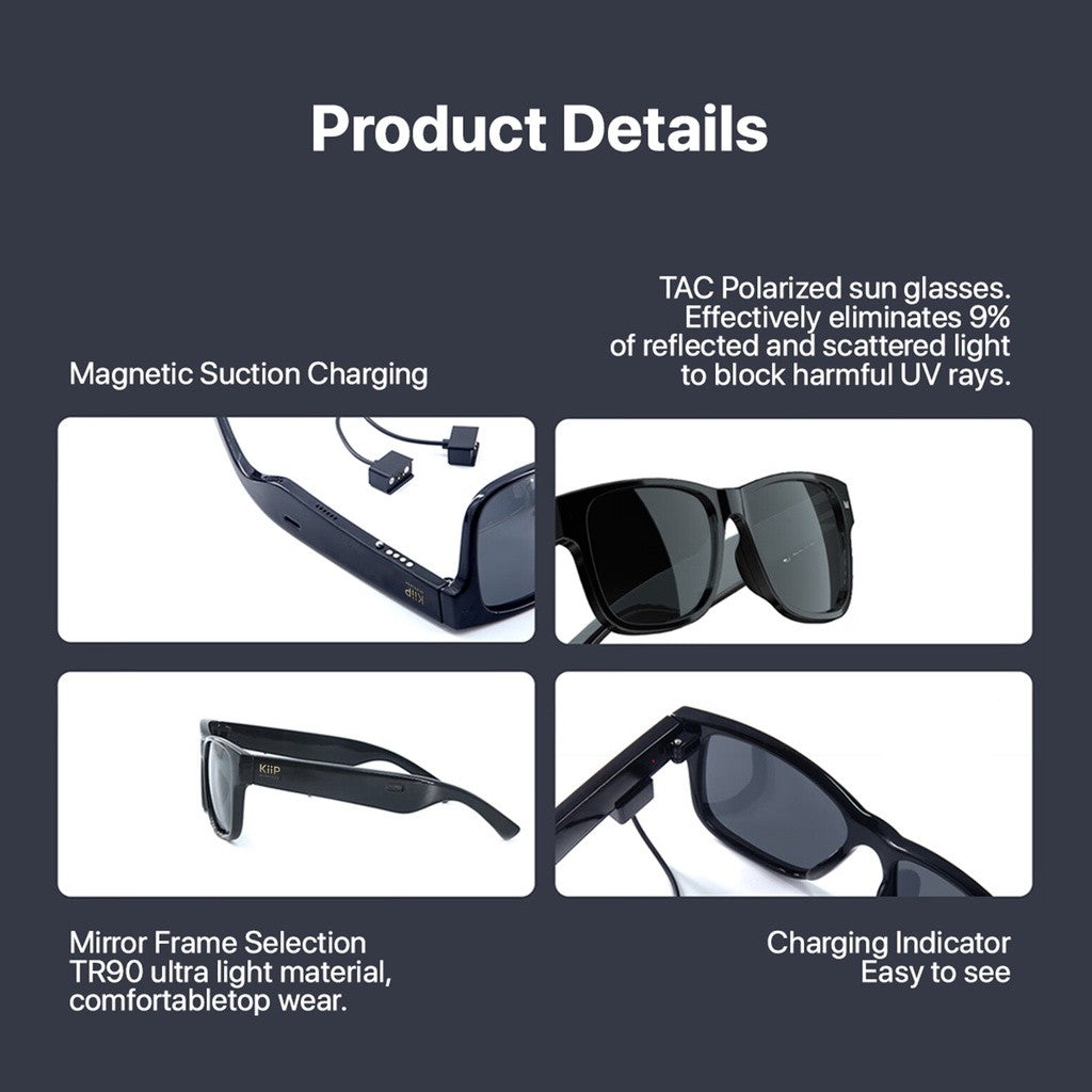 KiiP Wireless S01 Smart Glass Kacamata Headset Bluetooth Multifungsional