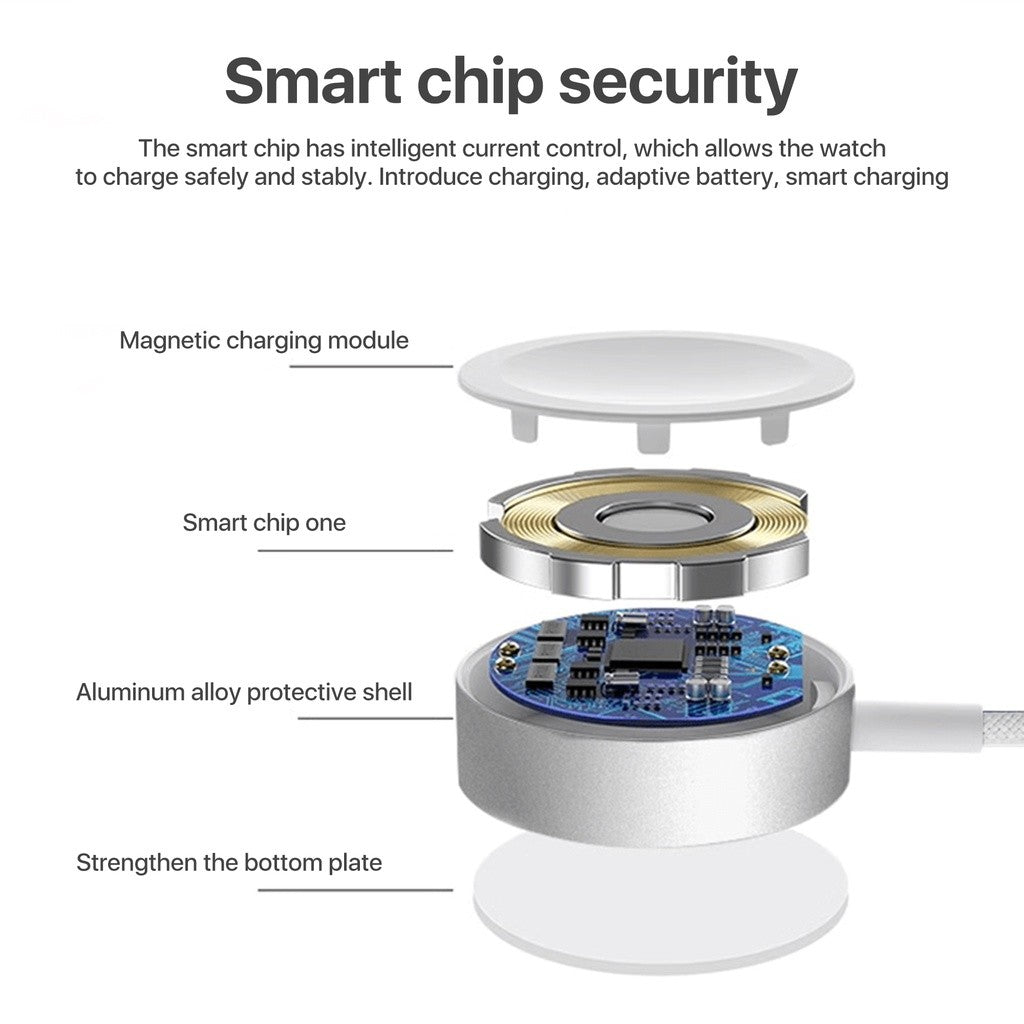 KiiP Wireless WH10 Iwatch Charger Magnetic Suction braided cable Type-C