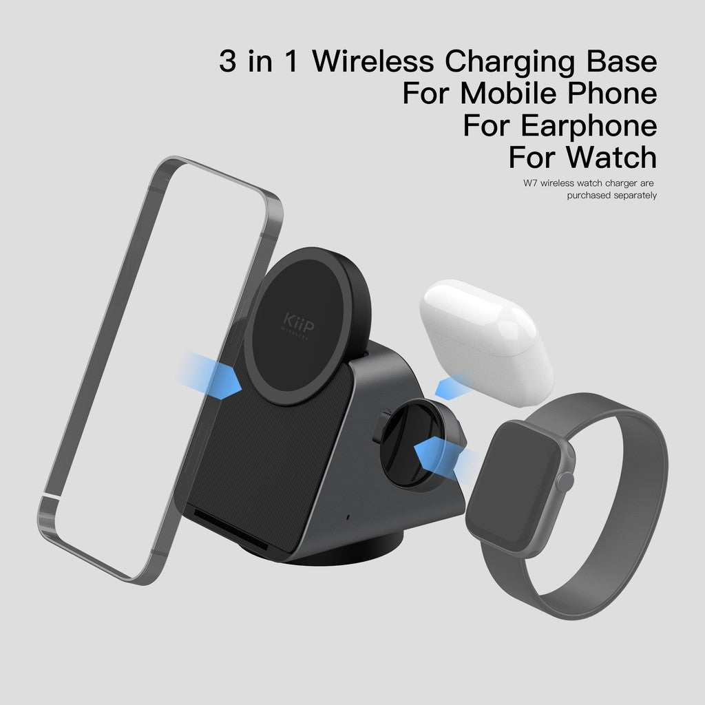 KiiP Wireless W8 Charging Base Magsafe Magnetic Charger 3in1 PD