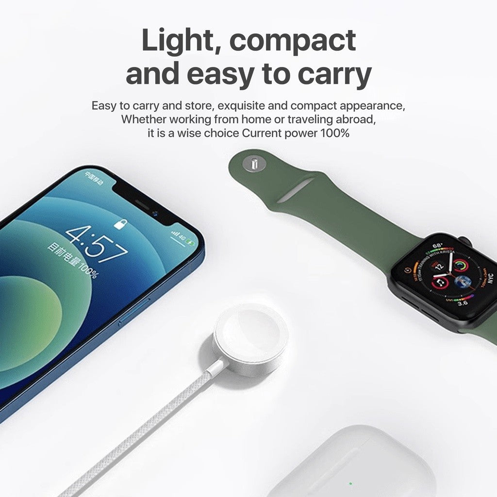KiiP Wireless WH10 Iwatch Charger Magnetic Suction braided cable Type-C
