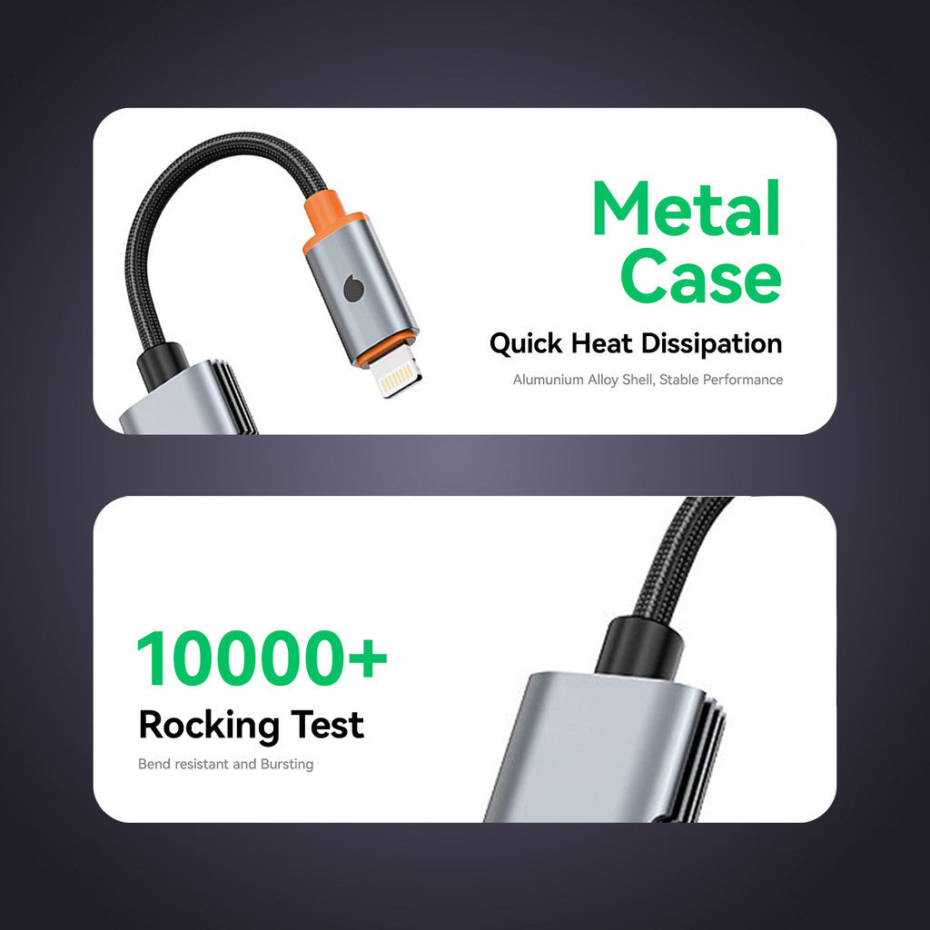 KiiP Kabel OTG Type C to Audio Jack Converter Lightning to 3.5mm Audio Kabel Adapter Iphone Android
