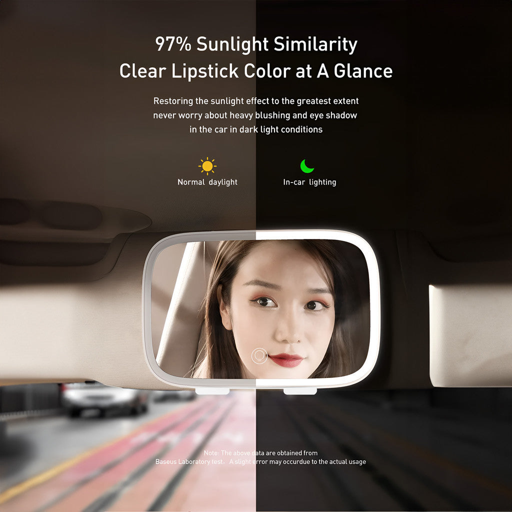 KiiP Car Sun Visor Vanity Mirror Smart Touch Control Cermin Makeup Led Layar Sentuh 3Light Modes