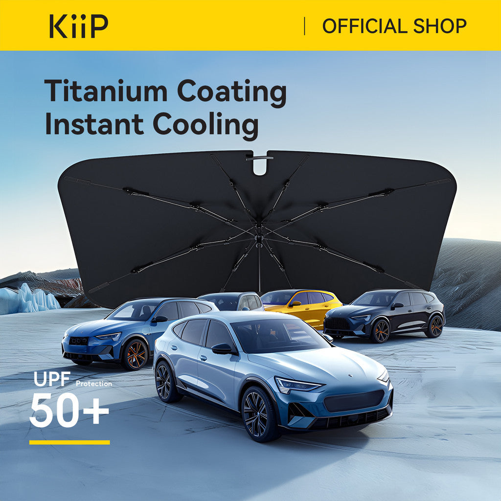 KiiP CV01 Umbrella Sunshade Payung Pelindung Anti Panas Kaca Depan Mobil Anti UV UPF50+