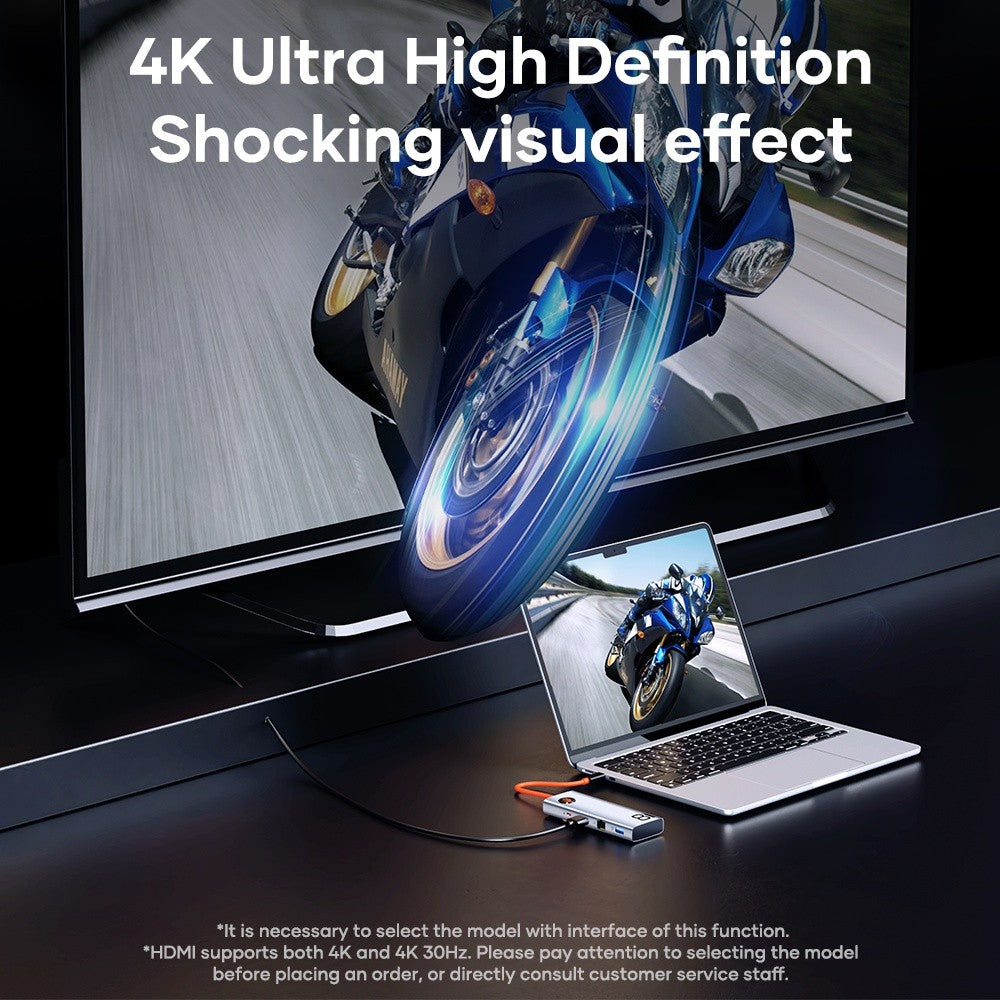 KiiP Hub USB Type C To HDMI 4K 30Hz 3.0 Docking Station All in 1