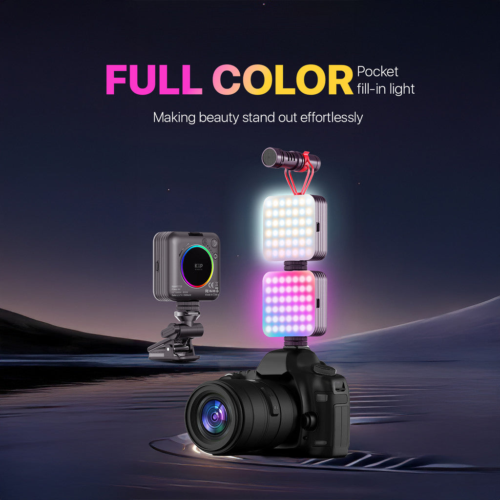 KiiP Portable RGB LED Video Light 6W Mini Lighthing 360° Lampu Konten Minimalis