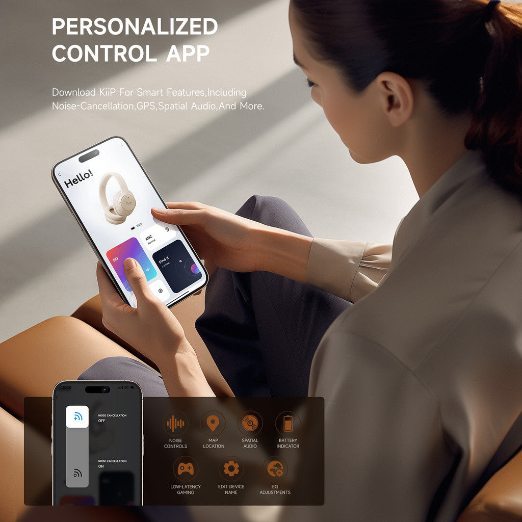 KiiP Wireless TH90 ANC Wireless Over-Ear Headphone Spatial Audio