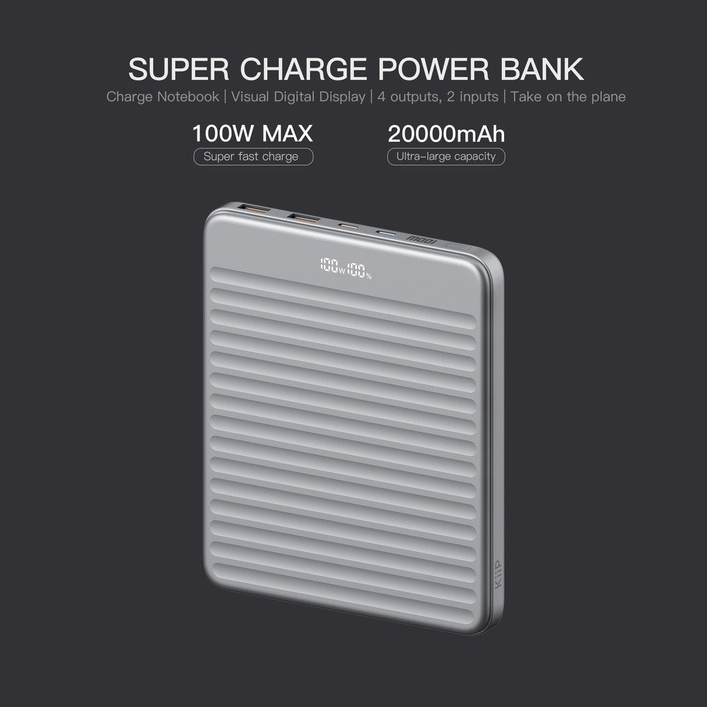 KiiP E63 Power Bank Fast Charging 100W Quick Charge Type C PD