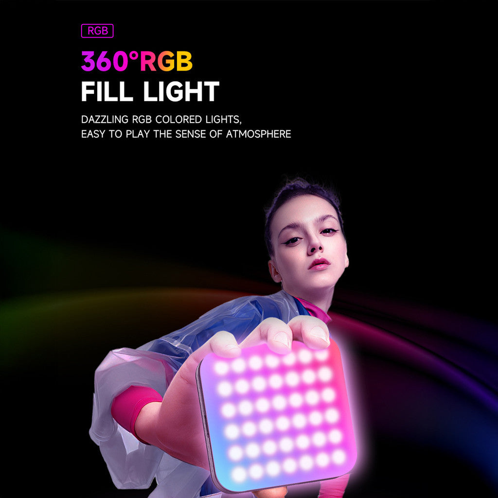 KiiP Portable RGB LED Video Light 6W Mini Lighthing 360° Lampu Konten Minimalis