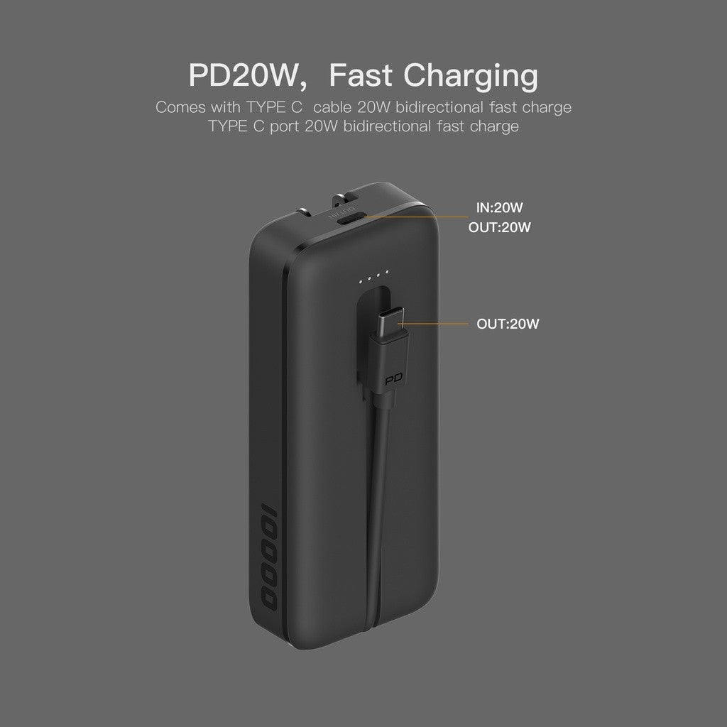 KiiP EC17 Power Bank Fast Charging 20W 2in1 EU Adapter Quick Charging 10000mAh