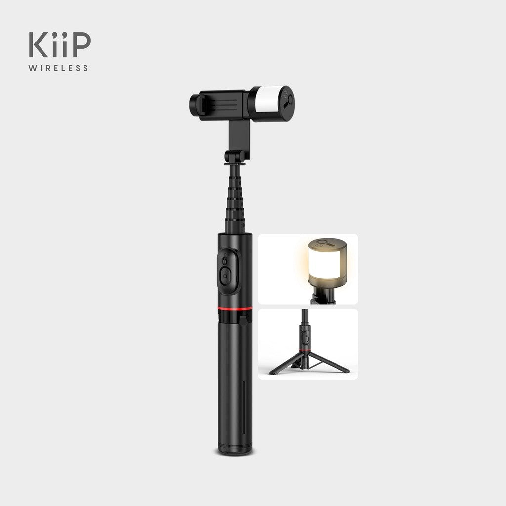 KiiP Mini Selfie Stick Tripod Tongsis Bluetooth Fill Light Handphone