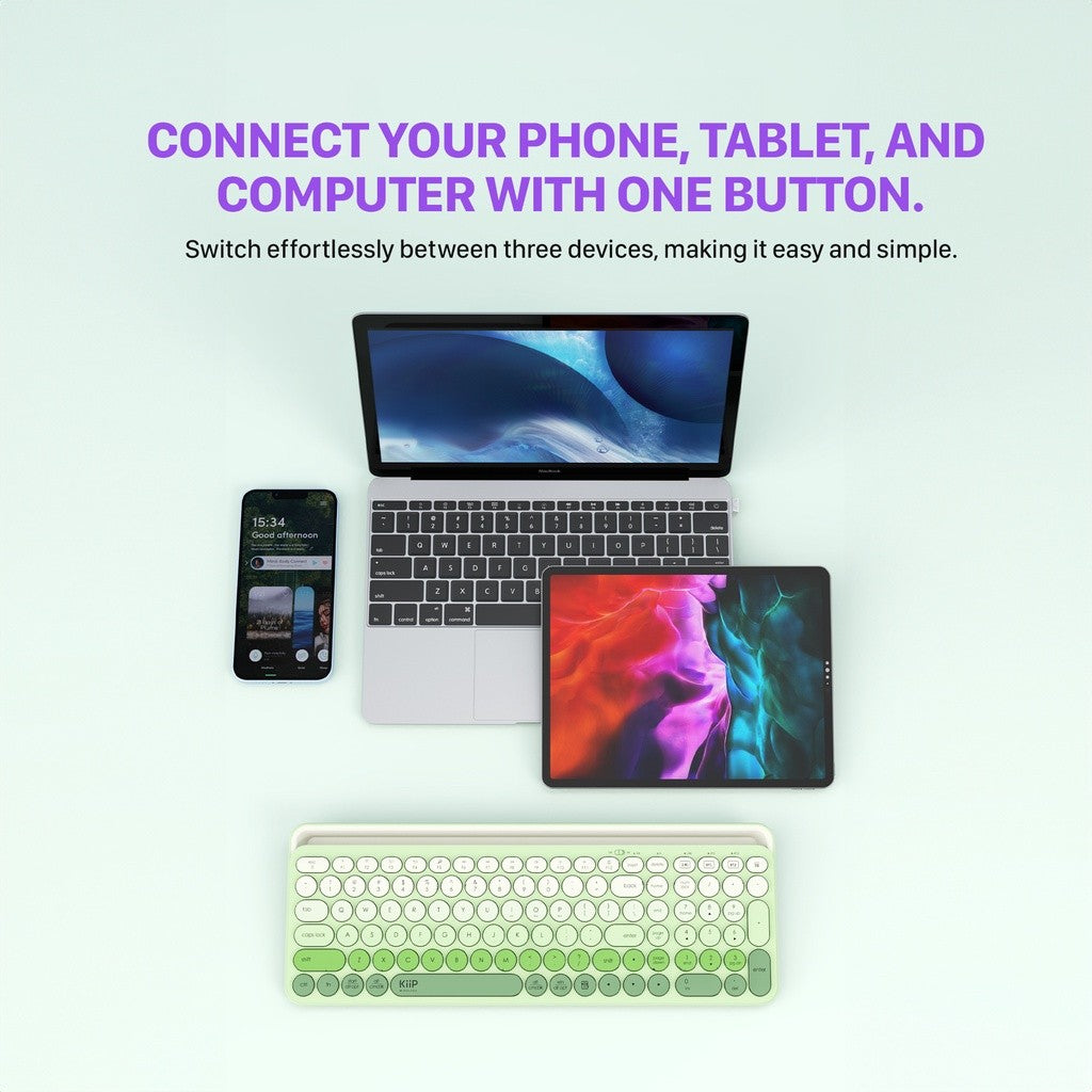 KiiP Wireless Swift02 Keyboard Bluetooth Multi-Device Dual Mode Windows Mac Chrome OS Android iOS
