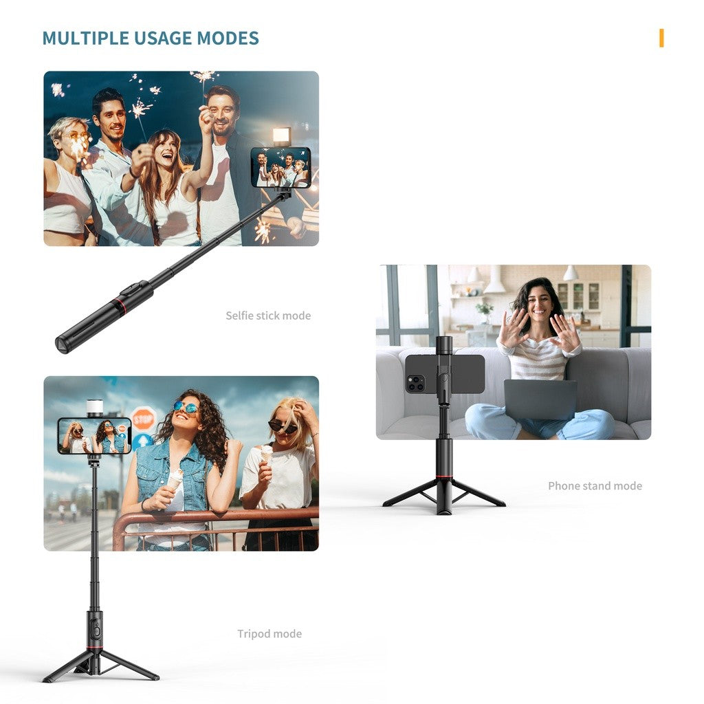KiiP Mini Selfie Stick Tripod Tongsis Bluetooth Fill Light Handphone