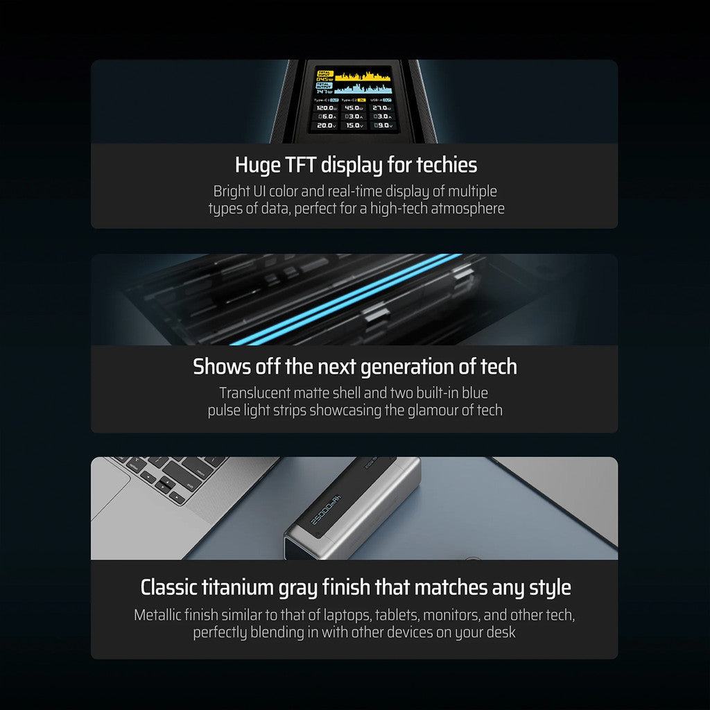 KiiP x Cuktech P23 Power Bank 25000mAh 210W USB Type-C Fast Charging