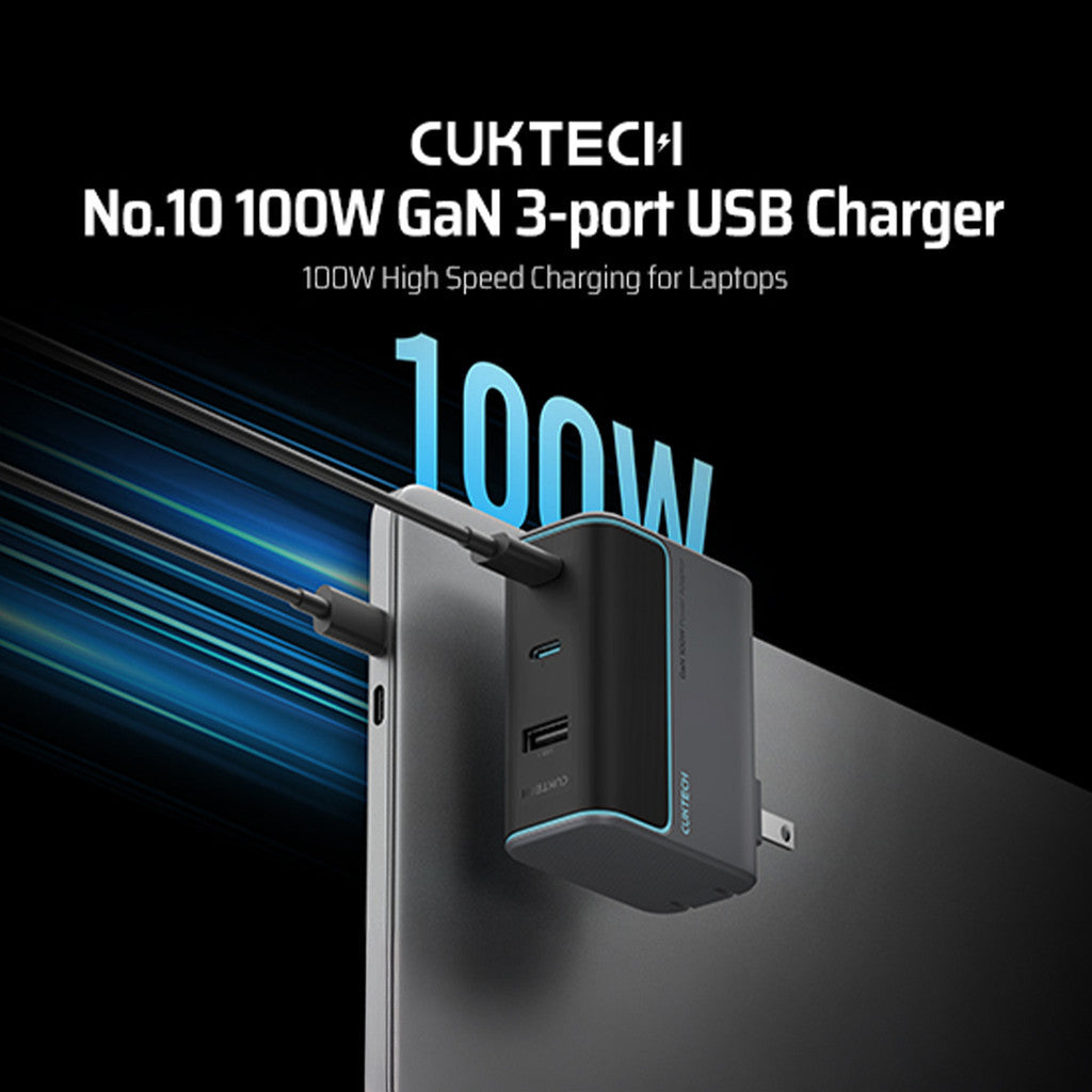 KiiP x Cuktech 10 GaN 100W Adaptor Kepala Charger Fast Charging USB TYPE C PD QC