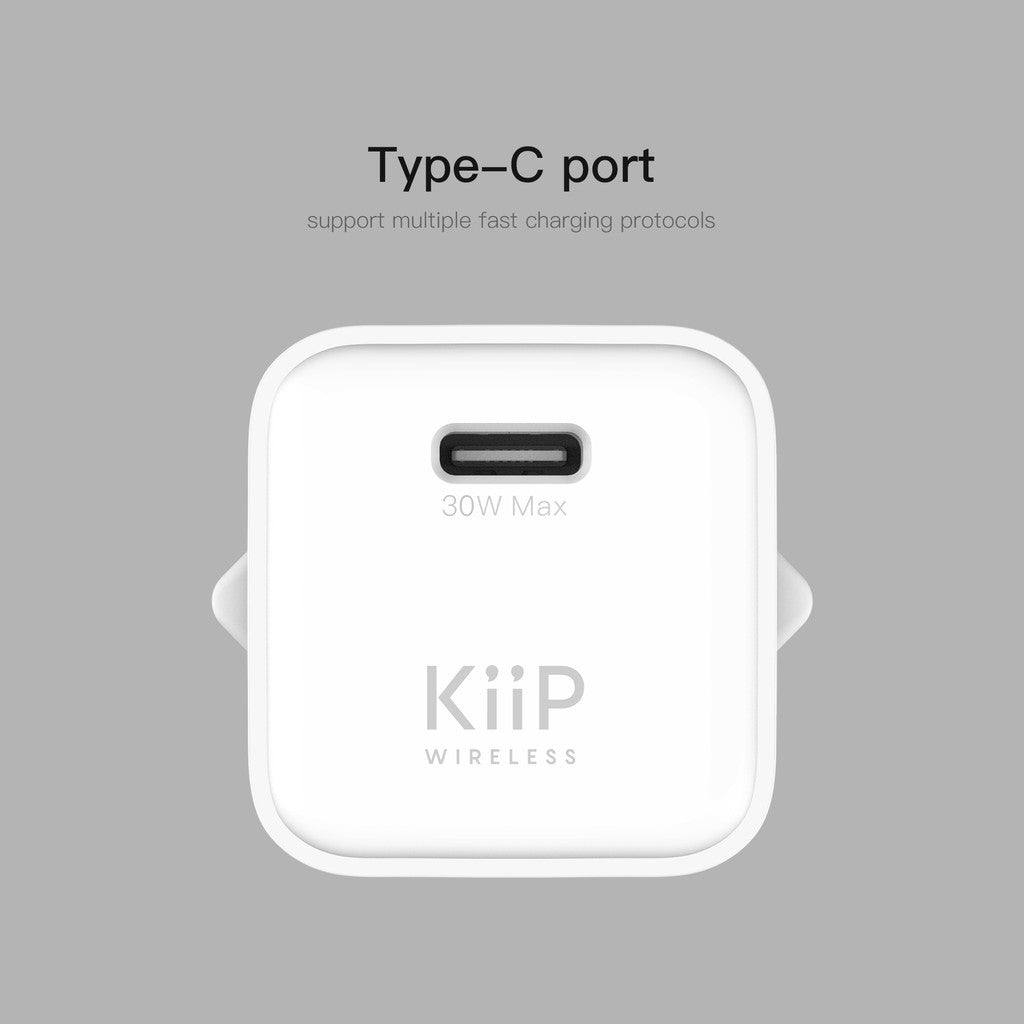 KiiP C31E Wall Charger Adaptor 30W Fast Charging Kepala Charger Mini Travel Adaptor