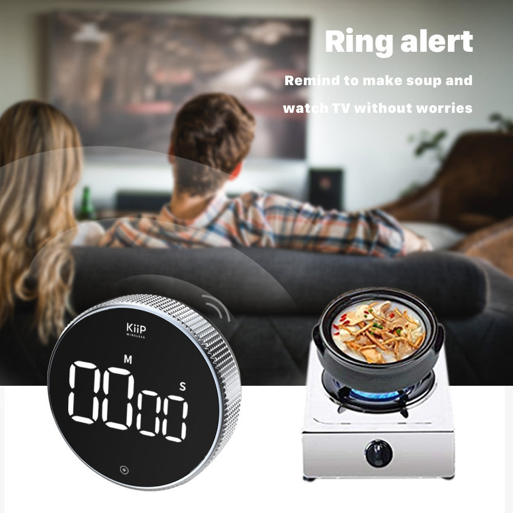 KiiP Digital Timer LED Magnetic Stopwatch Alarm Kitchen Pengatur Waktu Memasak