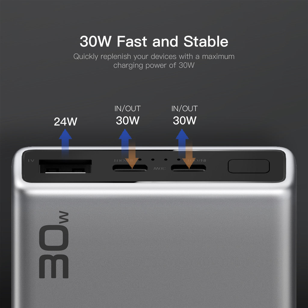 KiiP E69 Power Bank 10000mAh Super Fast Charging 3 Output 30W