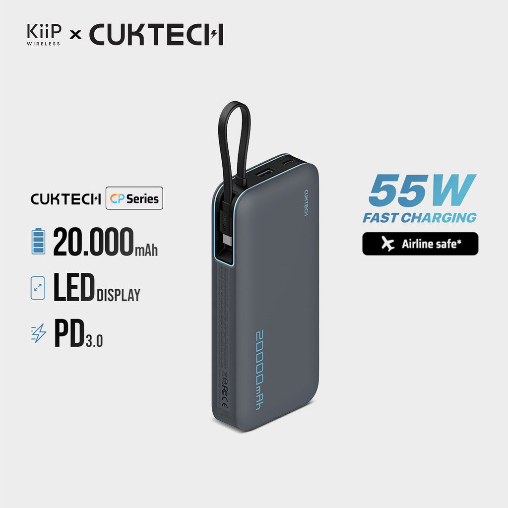 KiiP x Cuktech CP253L Power Bank 20000mAh 55W USB Type-C Fast Charging