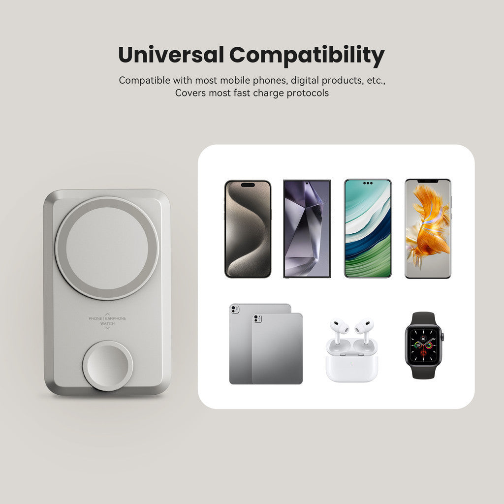KiiP Wireless EW31 2in1 Power Bank Wireless Magnetic Powerbank Iwatch 10000 mAh Type C PD Fast Charging
