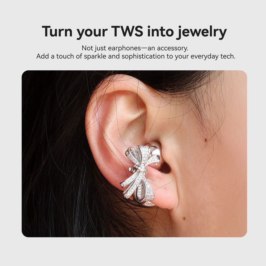 KiiP Freeclip Earbuds Jewelry Aksesoris Earphone Clip DIY Butterfly Shape Earrings Cute Bow