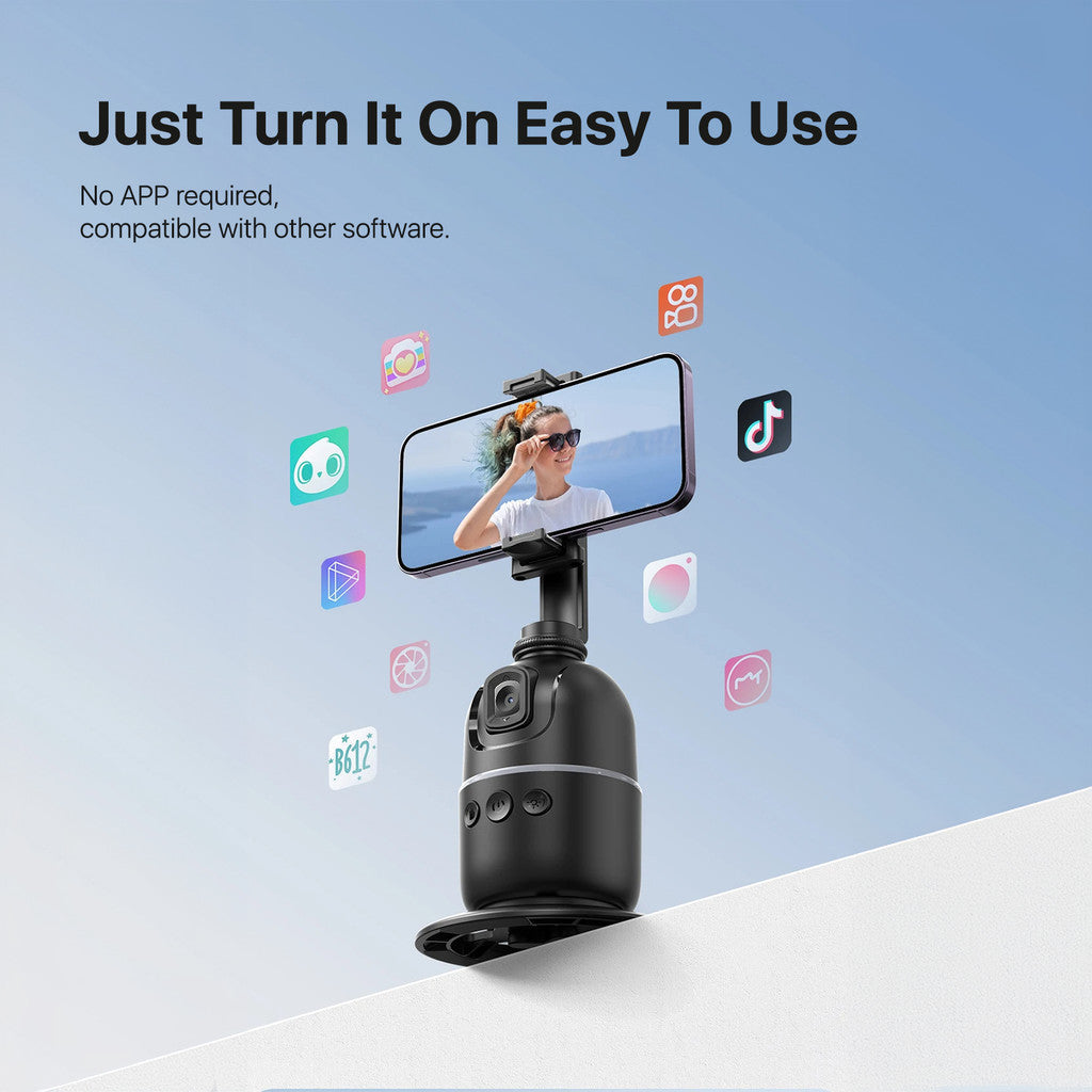 KiiP P03 AI Selfie Smart Auto Face Tracking Phone Holder 360 Degree Rotation