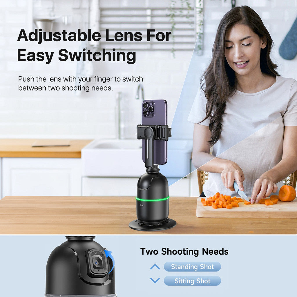 KiiP P03 AI Selfie Smart Auto Face Tracking Phone Holder 360 Degree Rotation