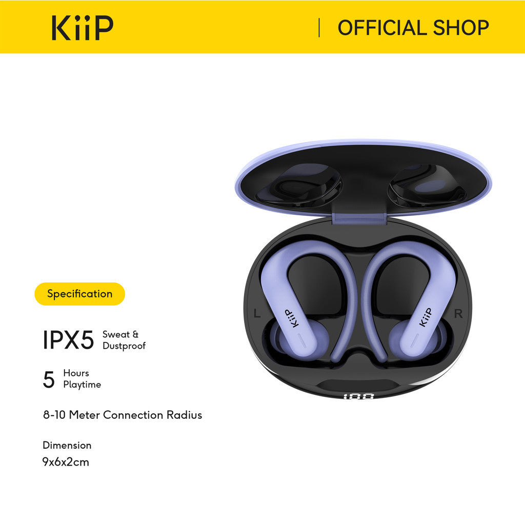 KiiP T50 True Wireless HiFi Bluetooth Earphone ENC Sport TWS