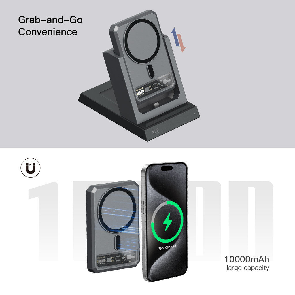 KiiP Wireless EW54S Powerbank Wireless Magnetic 4in1 Power Bank Charging Base Wireless Charging 15W