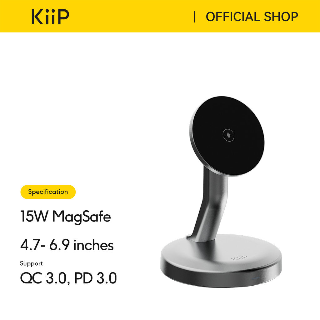 KiiP D9 Wireless Charger Magnetic Stand Holder Magsafe Charging 15W
