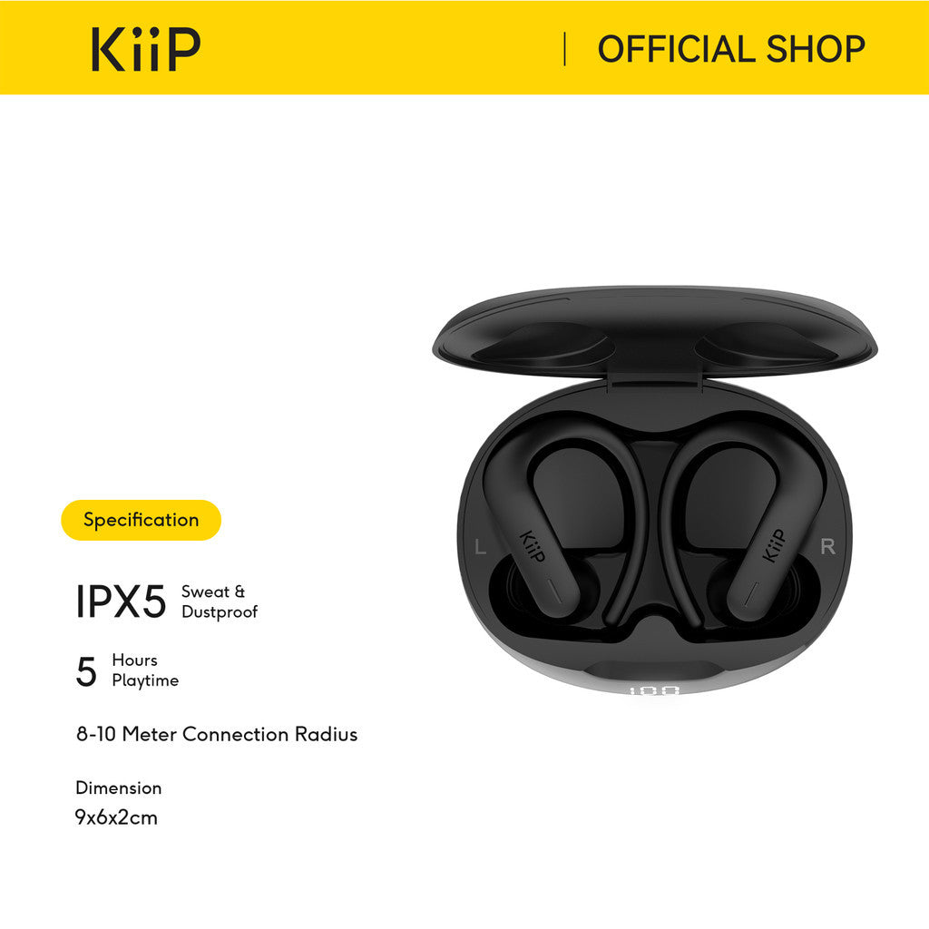 KiiP T50 True Wireless HiFi Bluetooth Earphone ENC Sport TWS