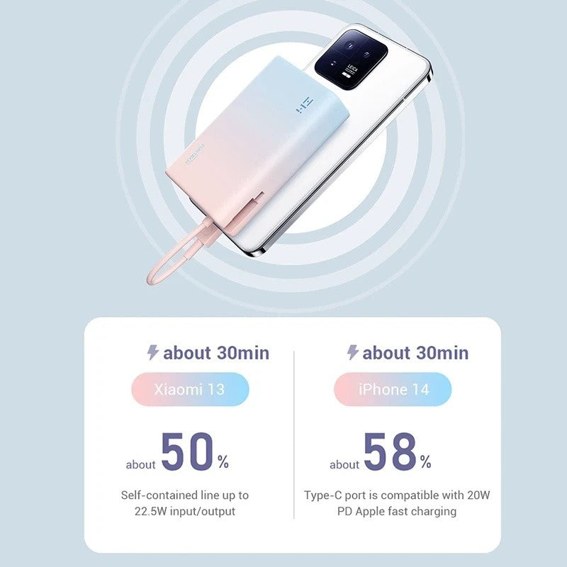 KiiP x Cuktech ZMI P17 Power Bank 10000mAh Type C Cable Fast Charging