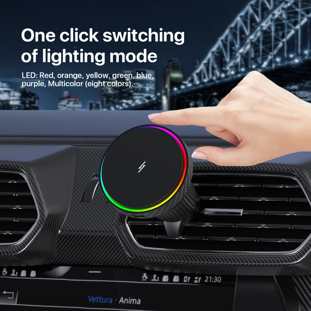 KiiP MG10C Magnetic Wireless Fast Charging Car Phone Holder 15W 360 Degree Rotation Air Vent Mobil