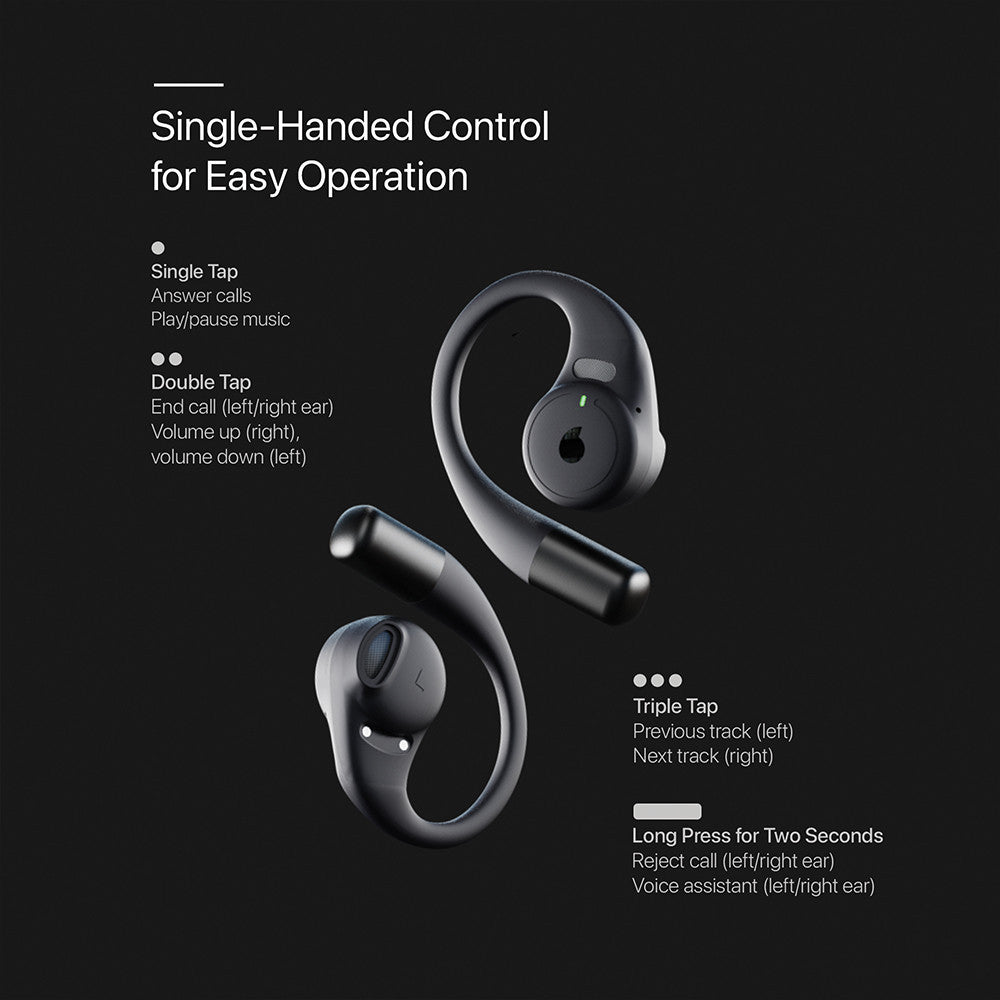 KiiP Wireless DTH11 OWS Sport TWS Earhook Earphone Open Ear Headset Bluetooth HD Voice Call