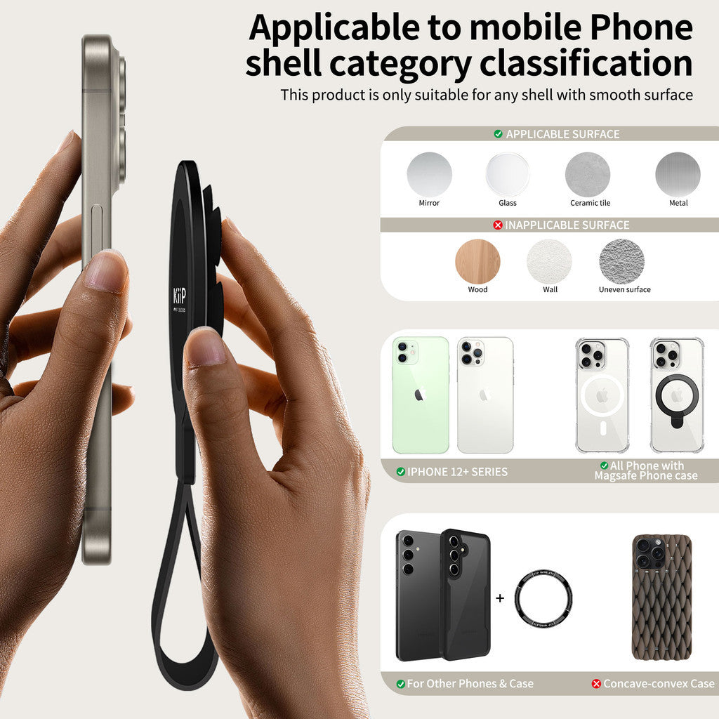 KiiP M3 Suction Cup Magnetic Phone Ring Holder Minimalis