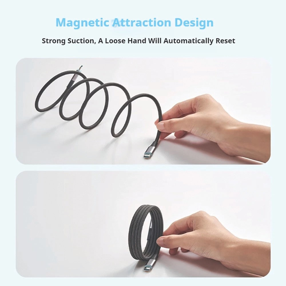 KiiP X Cuktech CMC610 Kabel Data 240W Magnetic Liquid Silicone Fast Charging Cable Type-C to Type-C PD 3.1