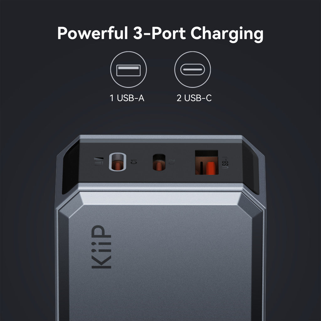 KiiP C101E Adaptor GaN6 Fast Charging 100W Kepala Charger Quick Charging Travel Adapter