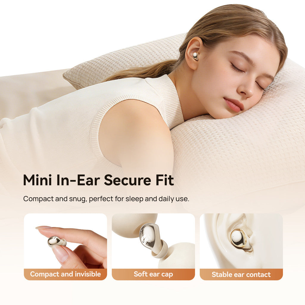 KiiP Airnora 2 In 1 Open Air and In Ear TWS Earphone Earclip Built in Mirror Sleep Earbuds Bluetooth 6.0