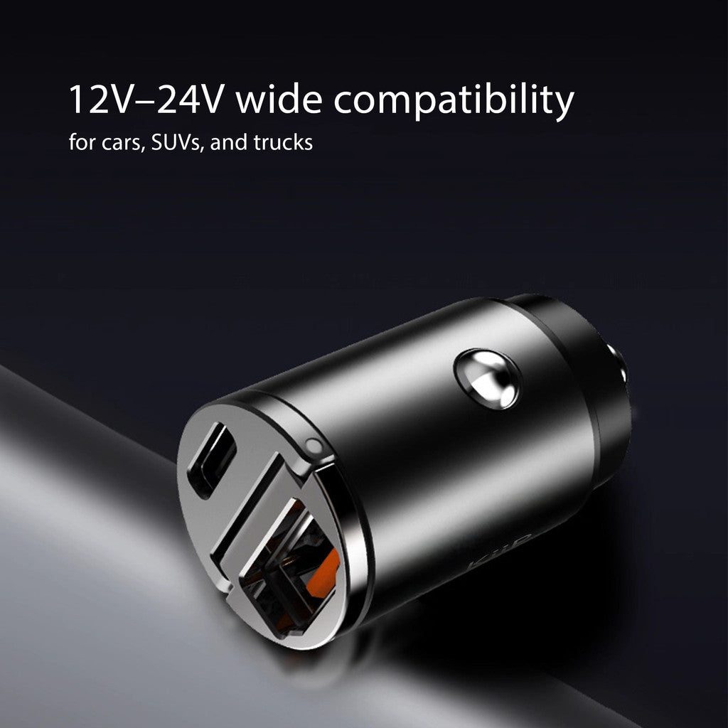KiiP Car Charger Mini PD 30W Fast Charging USB A + Type C