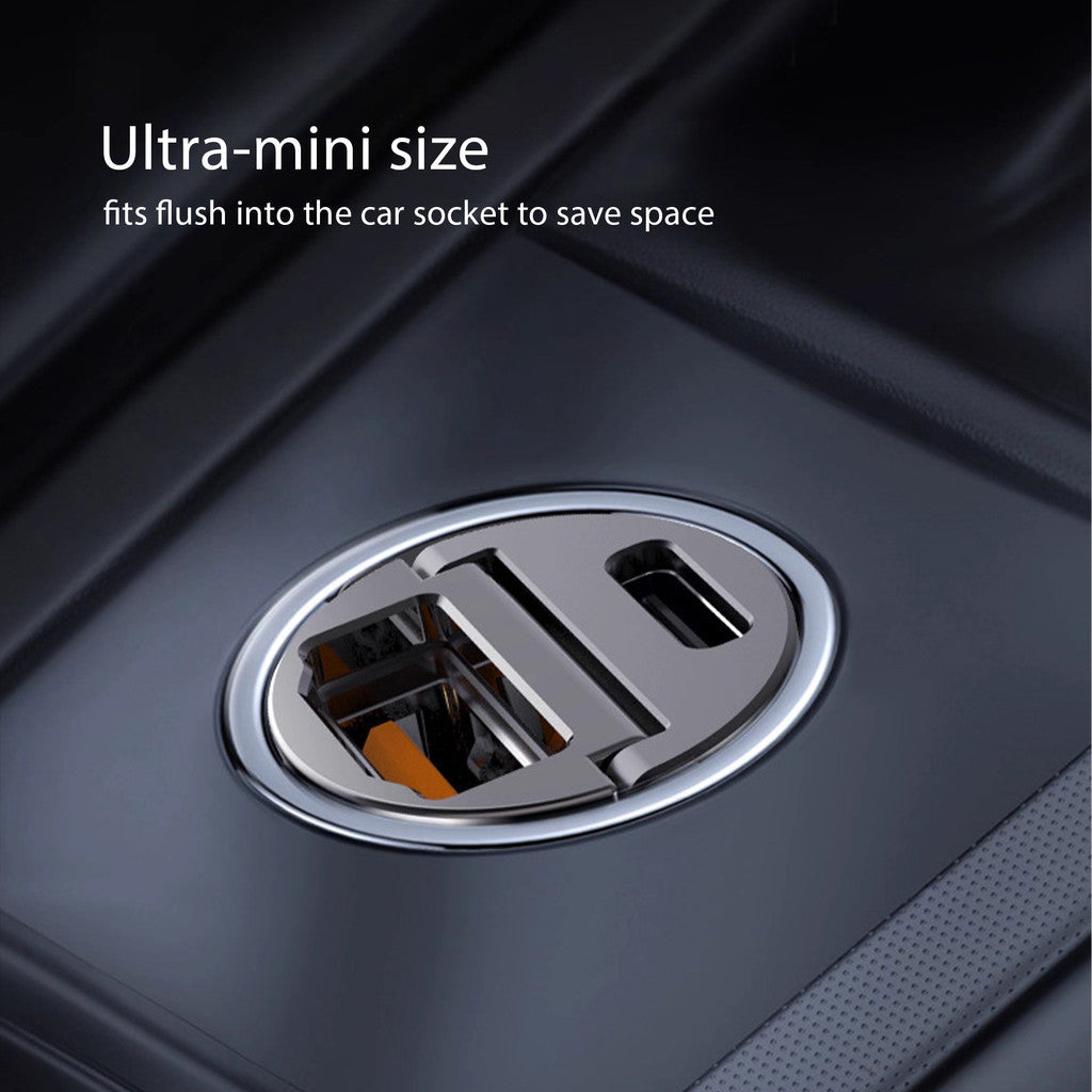 KiiP Car Charger Mini PD 30W Fast Charging USB A + Type C