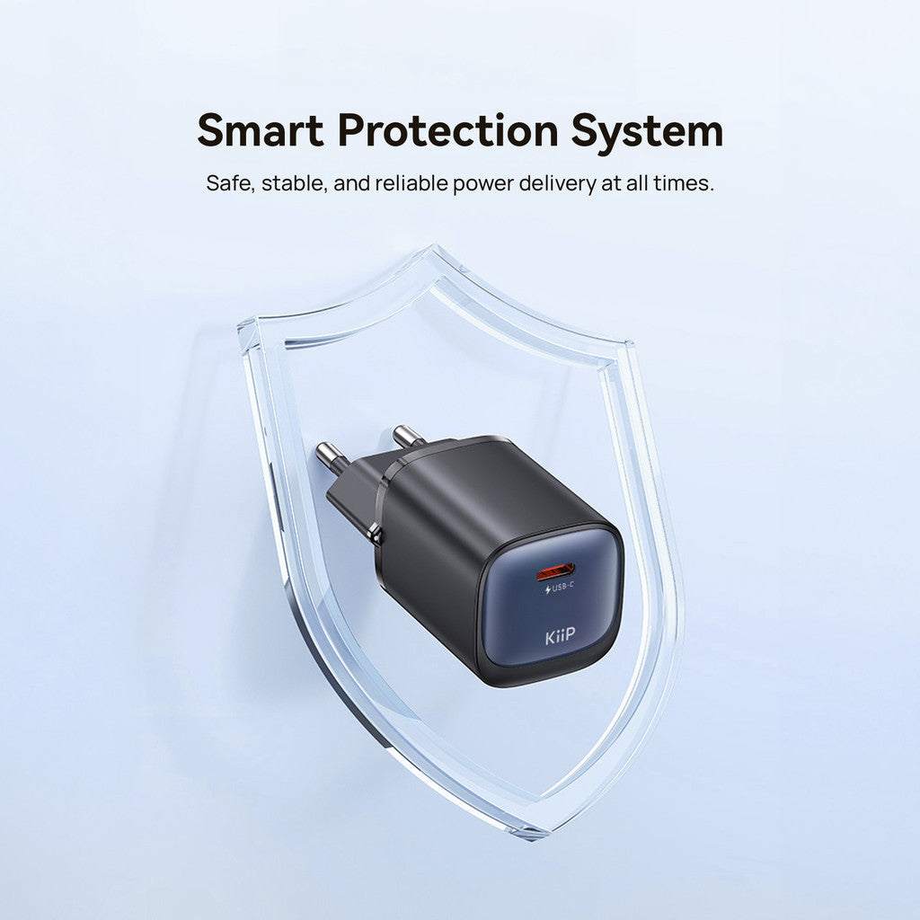 KiiP Compact Series GaN Charger up to 45W Mini Wall Adaptor Travel Kepala Charger Fast Charging