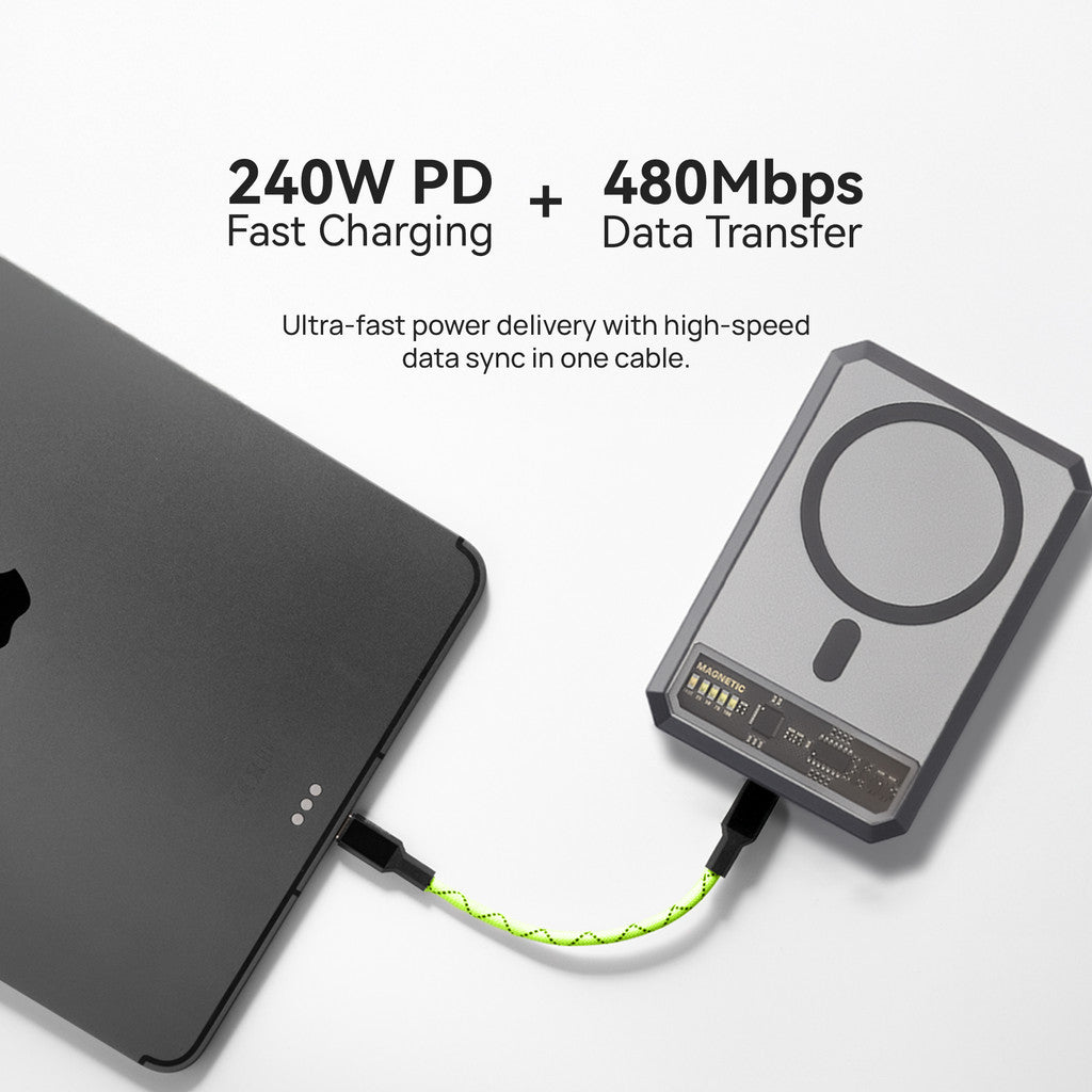 KiiP Cable Gaming Magnetic Fast Charging PD 240W Data Transfer 480Mbps