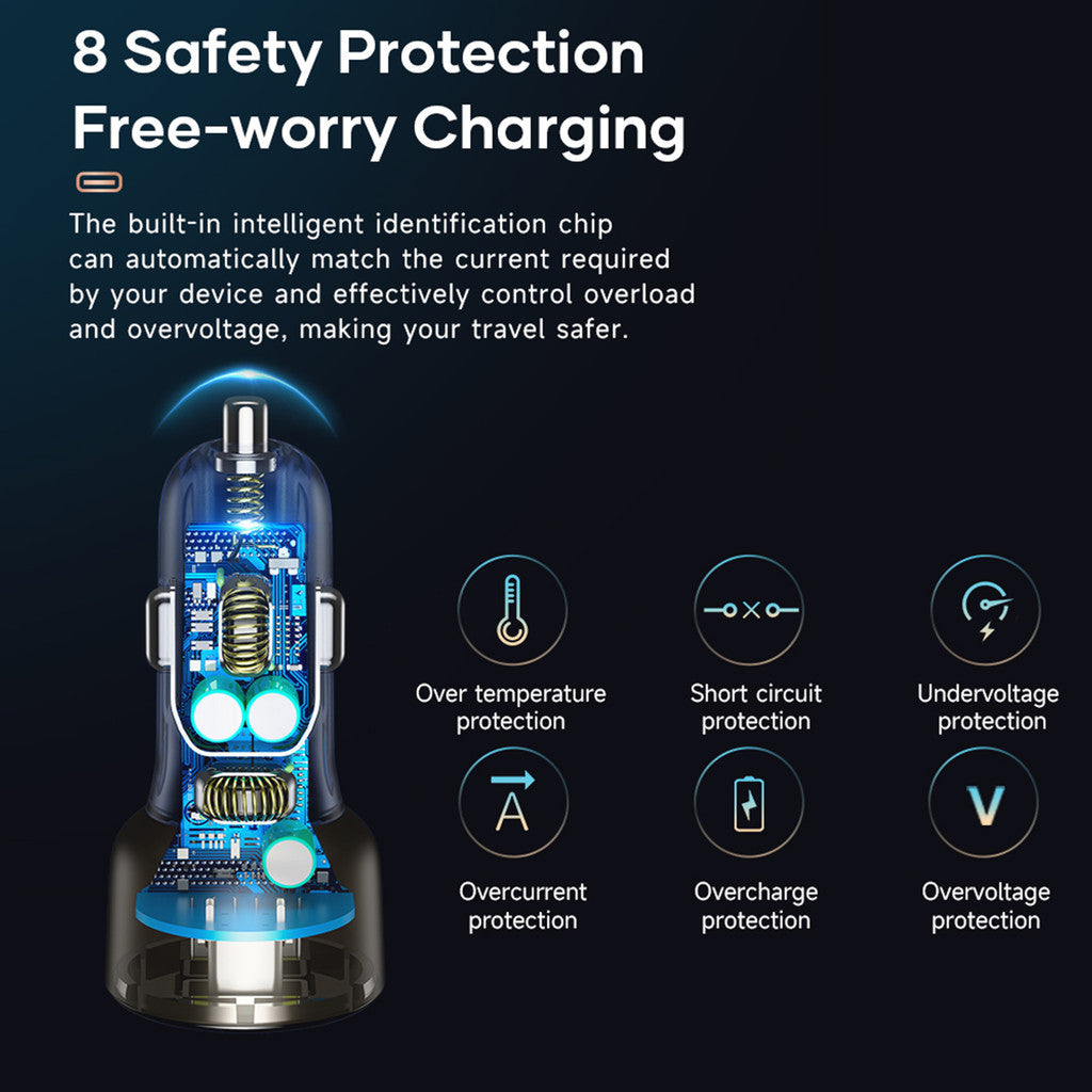 KiiP H16 Pro Car Charger Mobil PD PPS 95W Type-C+USB Fast Charging