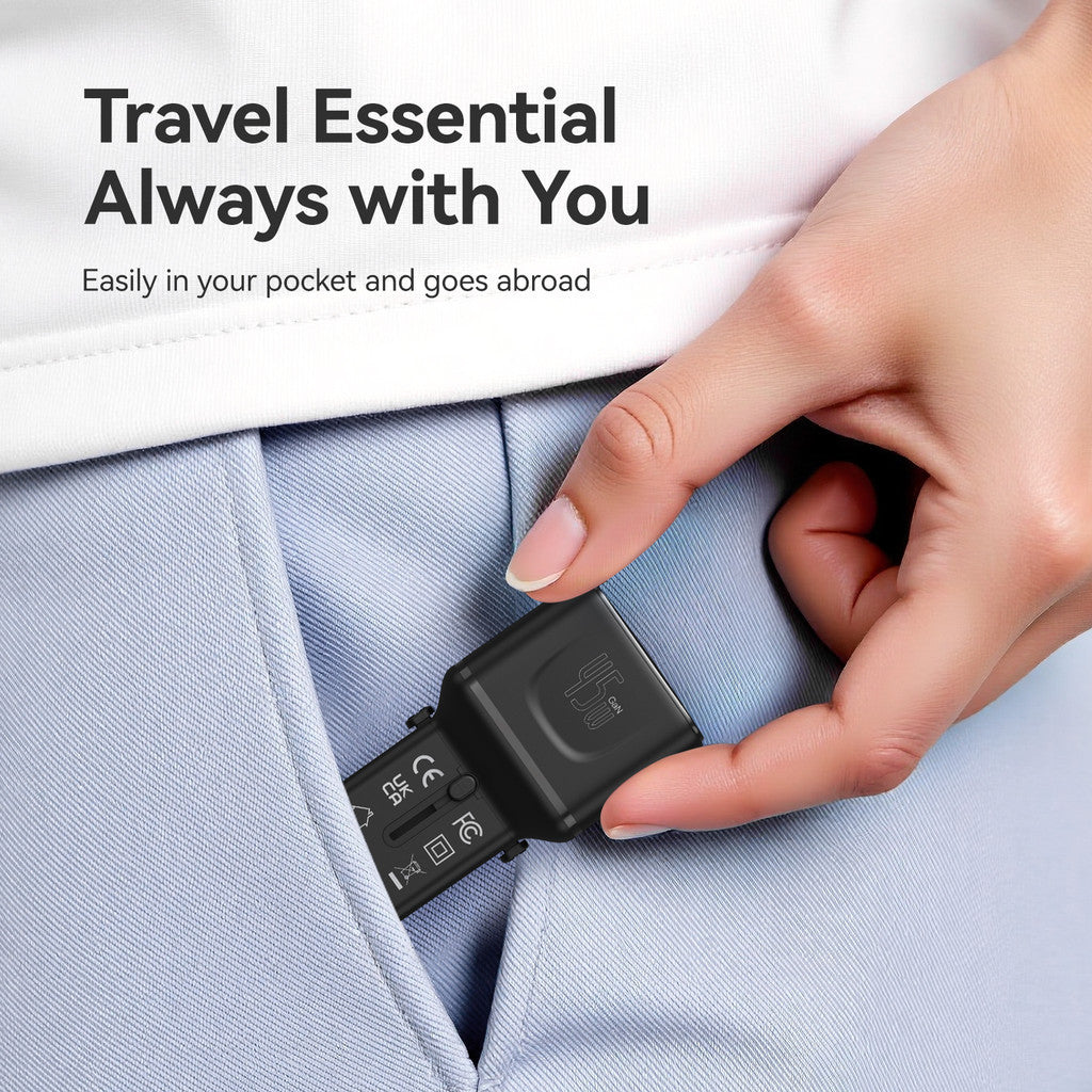 Kiip C35T Universal Travel Adaptor Charger Mini Fast Charging 45w GaN Portable Travel