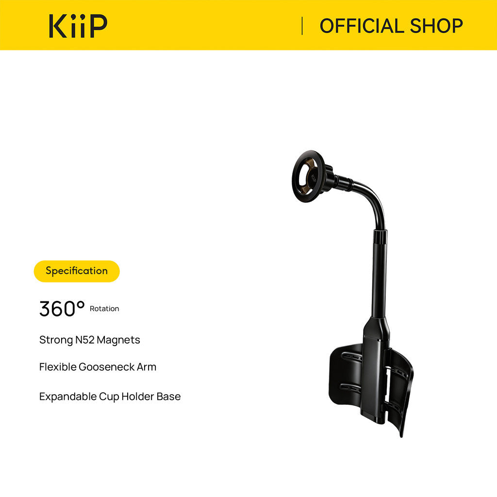 KiiP CUPMG02 Car Phone Holder Cup 360° Rotation Flexible Arm N52 Magnet